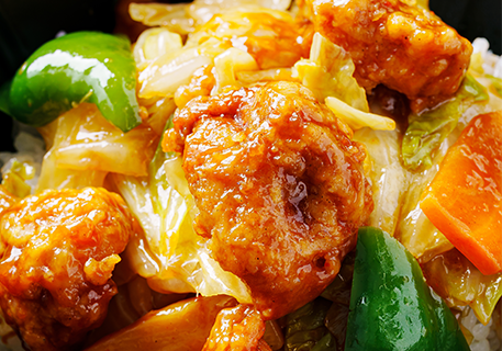 唐揚げキャベツ甘味噌丼